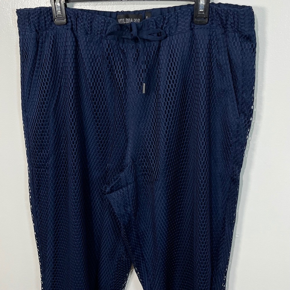 Wildfang The Empower Mesh Drawstring Pant in Navy Size Small NEW - Picture 2 of 5